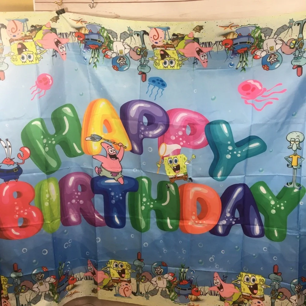 Sponge bob Square pants Birthday Party Background